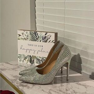 Elegant Silver Stiletto Heels